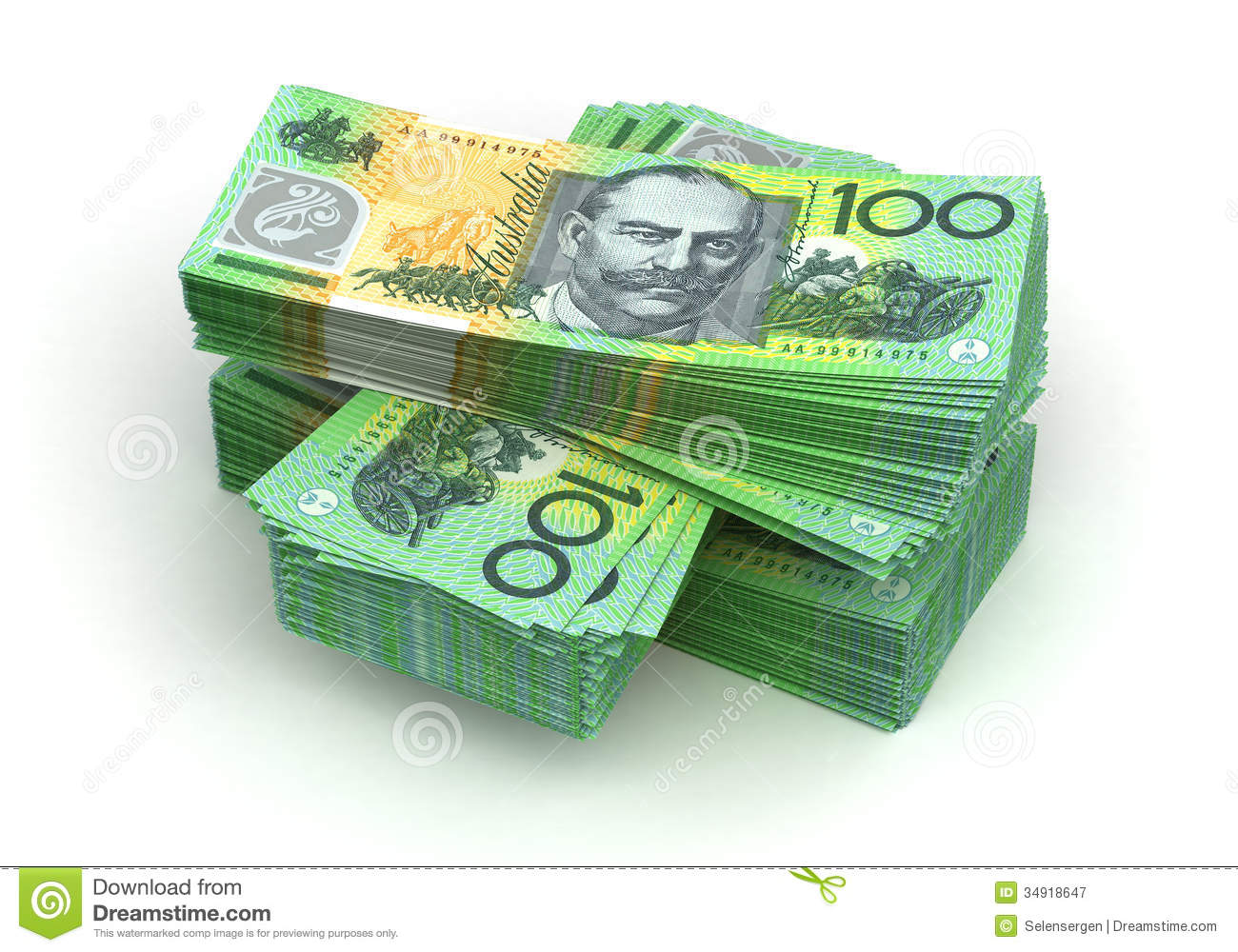 オーストラリアドルStack of Australian Dollar ( with clipping ...