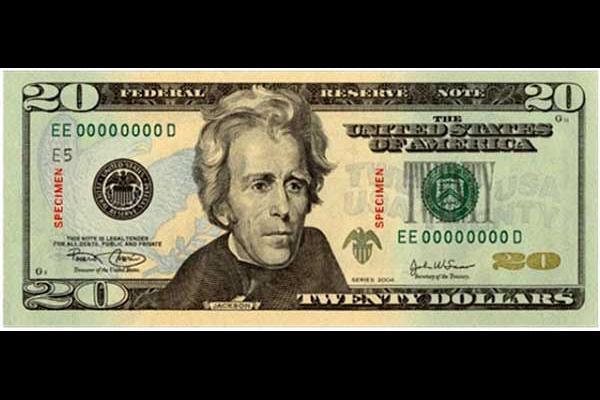 アメリカドルImage of United States twenty dollar bill