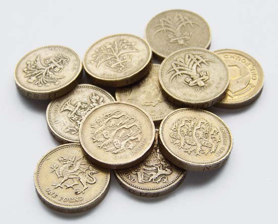 イギリスポンドPound sterling coins.