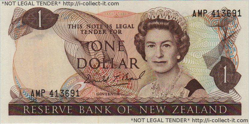 ニュージーランドドル... View Banknote - New Zealand 1 Dollar 1989