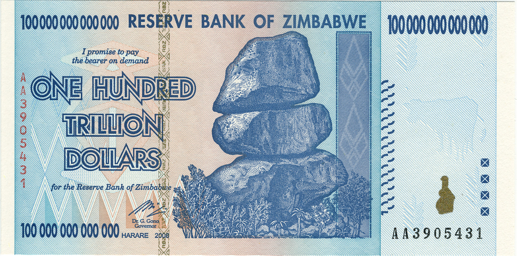 ジンバブエ・ドルFile:Zimbabwe $100 trillion 2009 Obverse ...