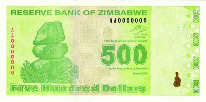 ジンバブエ・ドルzimbabwean dollar 400