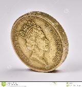 イギリスポンドThe photo of the one pound sterling.